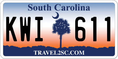 SC license plate KWI611