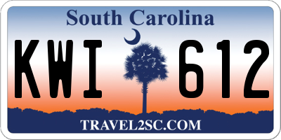 SC license plate KWI612