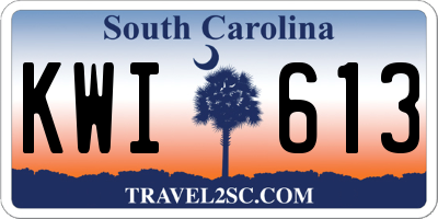 SC license plate KWI613