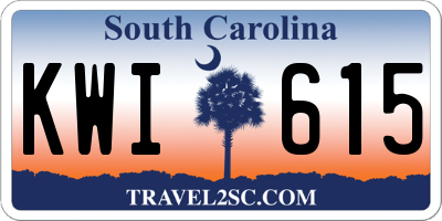 SC license plate KWI615