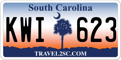 SC license plate KWI623