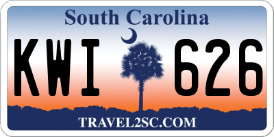 SC license plate KWI626