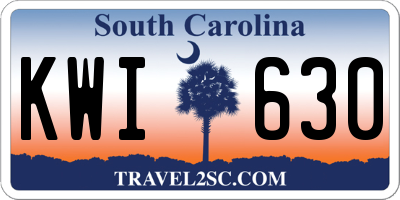 SC license plate KWI630