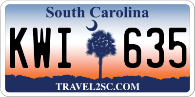 SC license plate KWI635