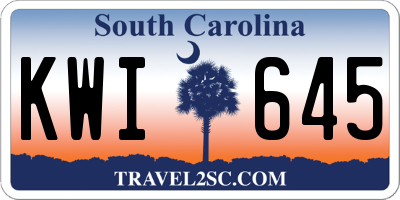 SC license plate KWI645