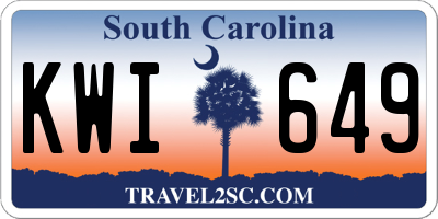 SC license plate KWI649