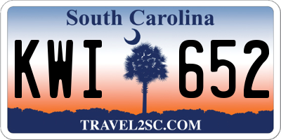 SC license plate KWI652