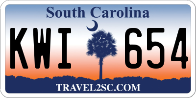 SC license plate KWI654