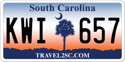 SC license plate KWI657