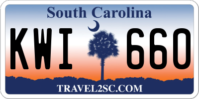 SC license plate KWI660
