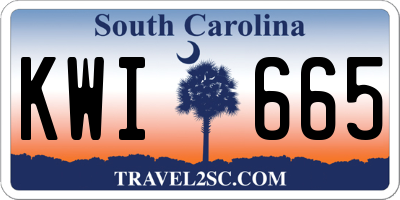 SC license plate KWI665