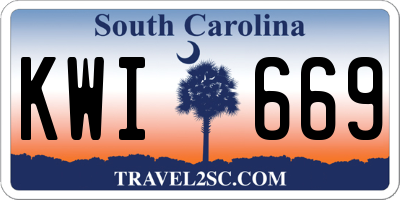 SC license plate KWI669