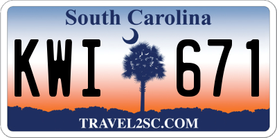 SC license plate KWI671