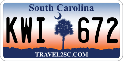 SC license plate KWI672