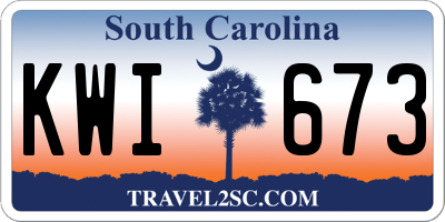 SC license plate KWI673