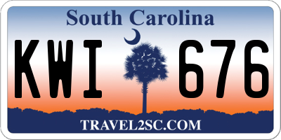 SC license plate KWI676