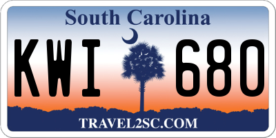 SC license plate KWI680