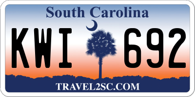 SC license plate KWI692
