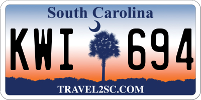 SC license plate KWI694