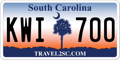 SC license plate KWI700