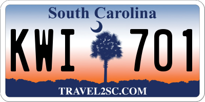 SC license plate KWI701