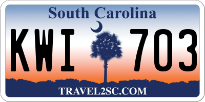 SC license plate KWI703