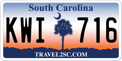 SC license plate KWI716