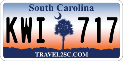 SC license plate KWI717