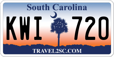 SC license plate KWI720