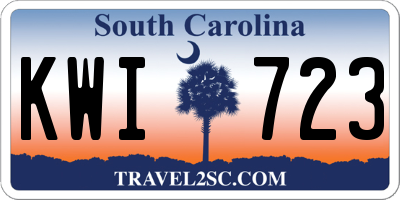 SC license plate KWI723