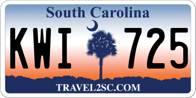 SC license plate KWI725