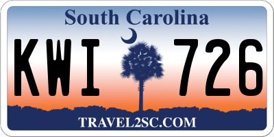 SC license plate KWI726