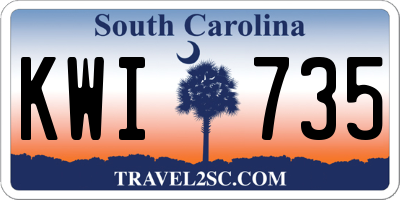 SC license plate KWI735