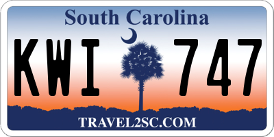 SC license plate KWI747