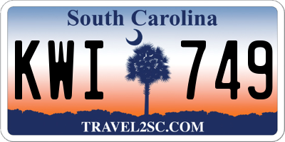 SC license plate KWI749