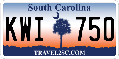 SC license plate KWI750