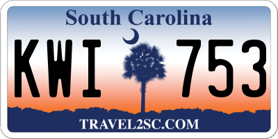SC license plate KWI753