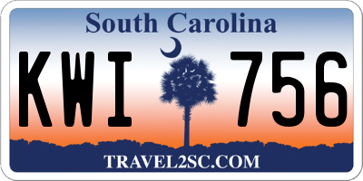 SC license plate KWI756