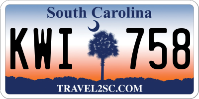 SC license plate KWI758