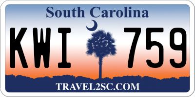 SC license plate KWI759