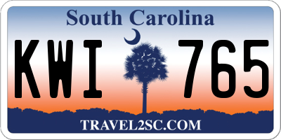 SC license plate KWI765