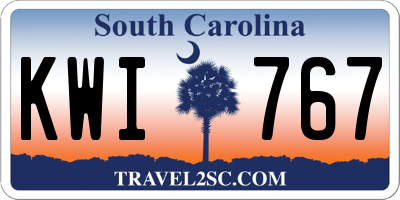 SC license plate KWI767