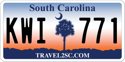 SC license plate KWI771