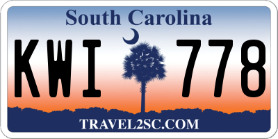 SC license plate KWI778