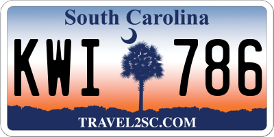 SC license plate KWI786