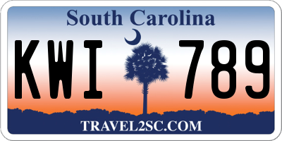 SC license plate KWI789