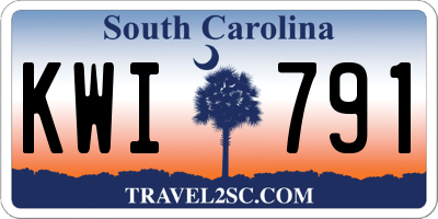 SC license plate KWI791