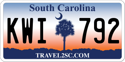 SC license plate KWI792