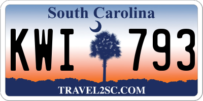 SC license plate KWI793