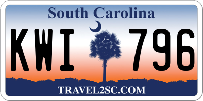 SC license plate KWI796